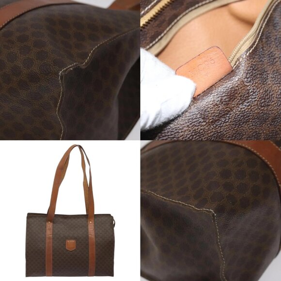 CELINE Macadam Canvas Tote Bag PVC Leather Brown Gold Auth bs24200 - Picture 14 of 14